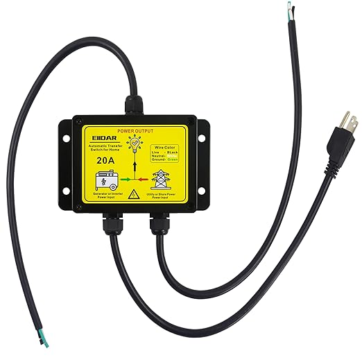 ATS AC120V 20 Amp Auto Transfer Switch，Transfer Switch for Home Generator，Automatic Transfer Switches.