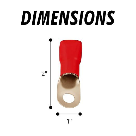 InstallGear 1/0 Gauge AWG Tinned Pure Copper Lugs Ring Terminals Connectors with Heat Shrink (10 Pack - 5 Positive/5 Negative) | 1/0 Ring Terminal Electrical Connectors with Heat Shrink