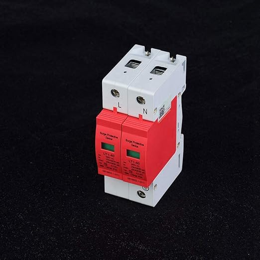 AC Protector Power Protector Arrester Device, House Protector Low Voltage Arrester for Photovoltaic Thunder, Protective Device Arrester Electronics Accessories (2P40KA)