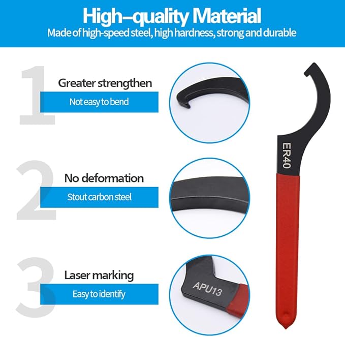 6pcs Coilover Spanner Wrench Set, C-Shape Shock Spanner Hook Wrench Tools, for Suspension System and Shock Adjustment