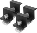 HEMOTON 4pcs Adjustable Aluminum Solar Panel Brackets for Ground Mounting Mid Clamps Enhanced Grip for Solar Panel Installation