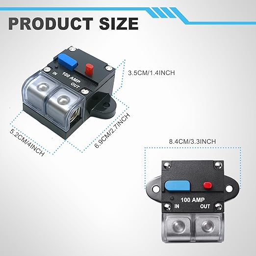 300 Amp Circuit Breaker with Manual Reset Switch for RVs Trolling Boat Marine Truck Vehicles Stereo Audio Electronic Battery Solar System, 12V-48VDC Waterproof