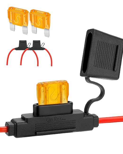 2 Pack Inline Maxi Fuse Holder - 10 AWG 12V Automotive Blade Fuse Holders with 2 Pcs 40 AMP Maxi Fuses