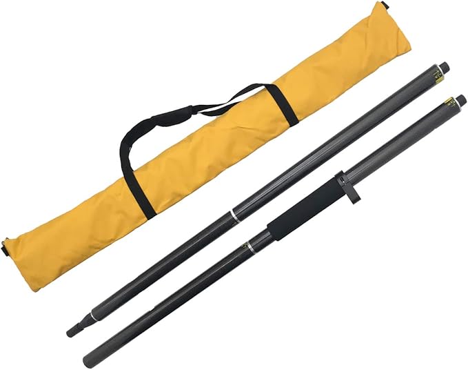 GPS 2 Meter 4 Section Rover Rod，Survey Rover Pole RTK Carbon Fibre Surveying Prism Pole with Bubble for Land Surveying & Engineering GPS/GNSS (GLS24)