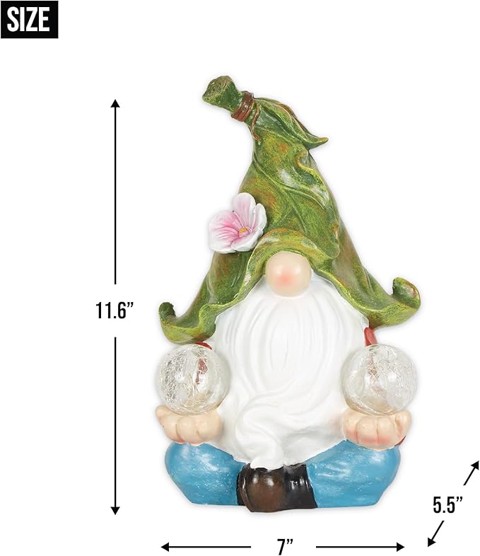 Accent Plus Gnome Meditating Solar Statue