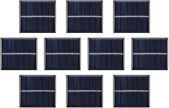 SUNYIMA 10Pcs 3V 120mA Micro Solar Panels Cells DIY Solar Epoxy Plate Electric Toy Materials Photovoltaic Cells Charger 60mmx55mm/2.36"x2.16"