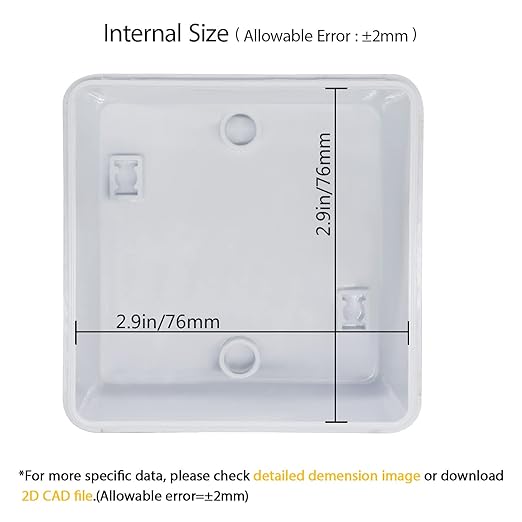 LeMotech Junction Box, Electrical Box IP65 Water Resistant Dustproof ABS Plastic Project Enclosure for Electronics White 3.1 x 3.1 x 1.9 inch