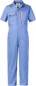 Mens Short Sleeve Coveralls Work Mechanics Jumpsuit Summer Overall Work Suit Breathable Crawl Suit Coverall