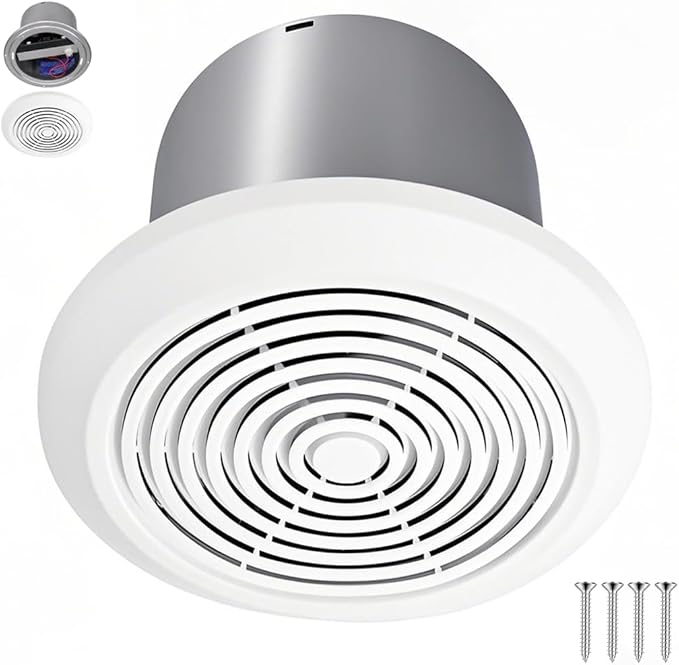 V2262-50 7 Inch Bathroom Exhaust Fan,1.0 Sones,50 CFM,7" Ceiling Exhaust Fan, for 8 Inch Rough-in Opening, Mobile Home Exhaust Ventilation Fan, Suit for Bathroom, Laundry Room, Kitchen & Garage