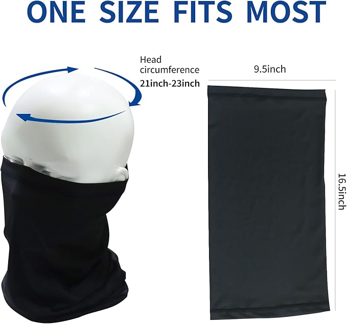 SHEVERCH 6 Pack Neck Gaiter Face Mask Sun Protection Cooling Bandana Face Cover Windproof Dustproof Neck Scarf