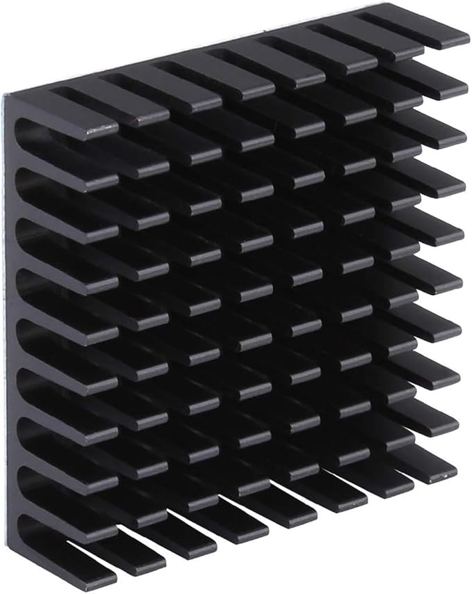 5PCS Aluminum Heat Sink 35x35x10mm / 1.38x1.38x0.39inch Small Heatsink 35mm with Thermal Tape for CPU IC LED Board Cooler for Cooling Stepper Motor TEC1-12706 Peltier Module, Black