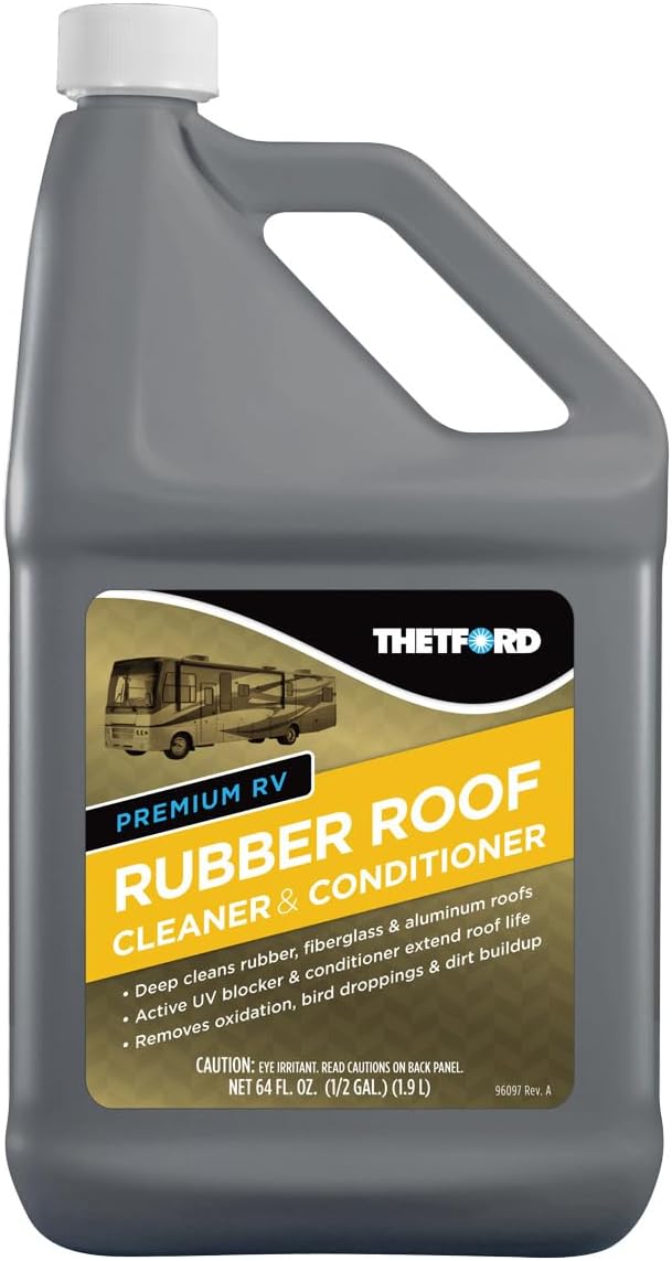 Premium RV Rubber Roof Cleaner - Non-Toxic, Non-Abrasive RV roof detergent 64 oz - Thetford 96016