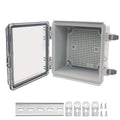 Electrical Box, Outdoor Waterproof Box IP67 Junction Box with Mounting Plate,ABS Plastic Project Box Power Cord Enclosure Clear 5.9" Dx5.9 Wx3.5 H
