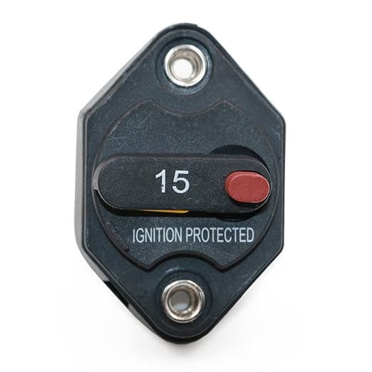 T3 32V DC 15 Amp Panel Mount Circuit Breaker with Manual Reset Switchable for Marine Truck Boat RV Automotive-15A