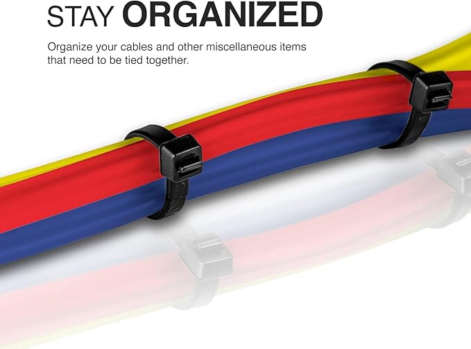 TR Industrial Multi-Purpose UV Resistant Black Cable Ties, 48 inches, 50 Pack