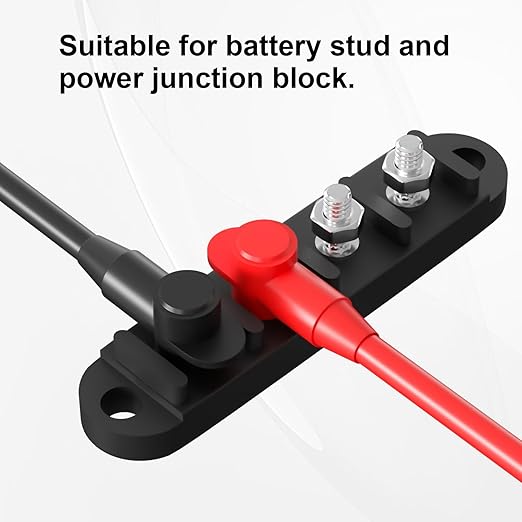 BetyBedy 10 Pack Silicone Battery Terminal Covers for 10-4AWG Wire, Insulated Battery Terminal Protectors for 1/4", 5/16", 3/8" Battery Post, Battery Stud and Power Junction Blocks Cover