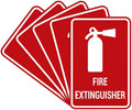 Signs ByLITA Portrait Round Fire Extinguisher Sign with Adhesive Tape, Mounts On Any Flat Surface (Red) - Medium (5 Pack)