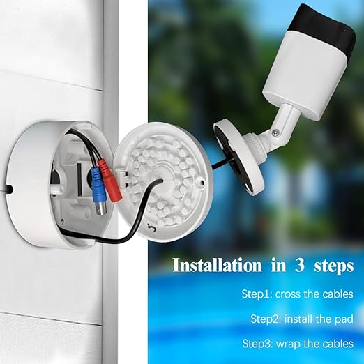 (ABS New) Security Camera Junction Box,Security Camera Bracket Outdoor,Plastic Waterproof Security Camera Mount Hide Cable Junction Box for Arlo Solar Panel Flip Cover Cable Cover