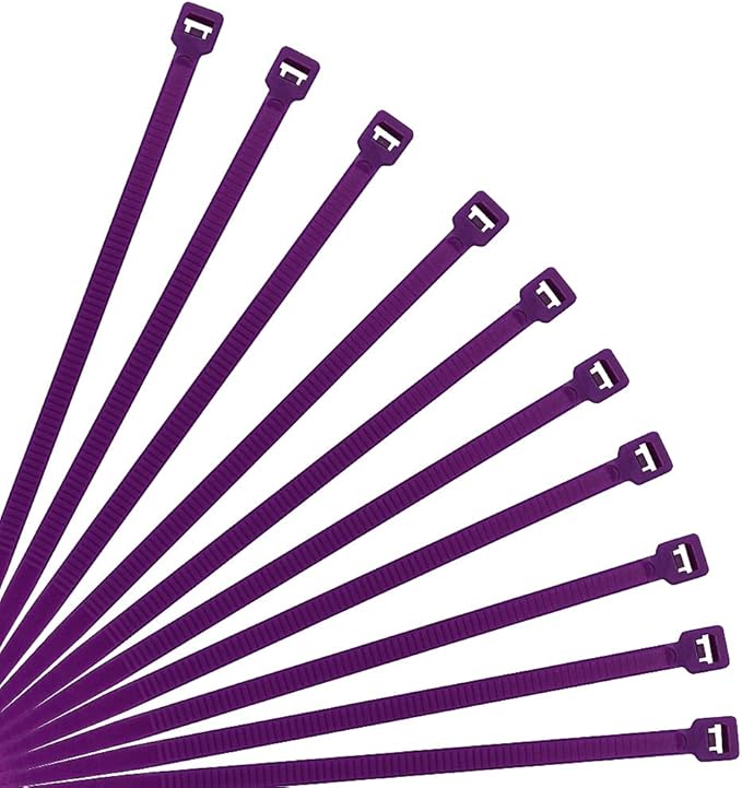 XINGO Nylon Cable Zip Ties Self Locking Plastic Wire Ties with 40 Lbs Tensile Strength for Indoor and Outdoor 12 Inch 500 Pack Purple