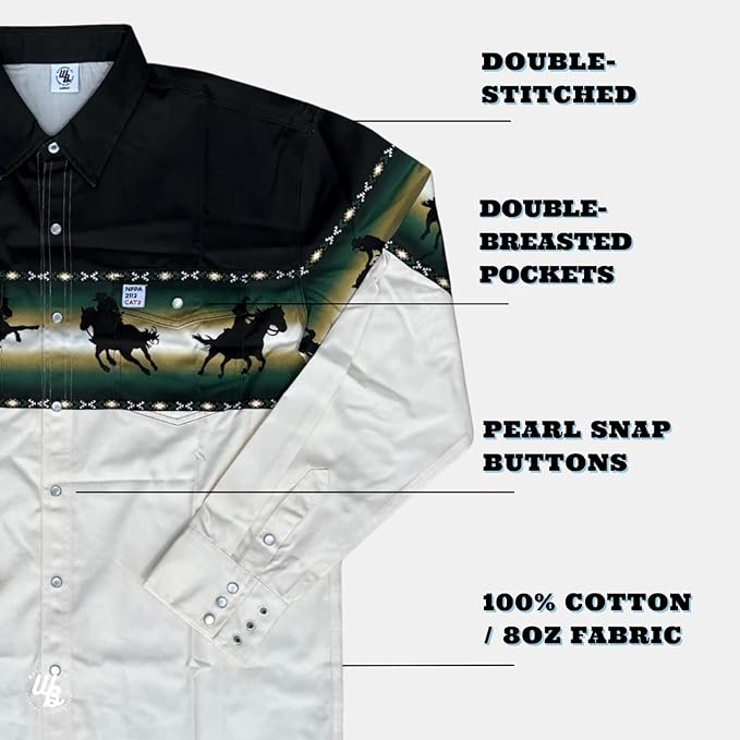 WoahBros FR Shirts for Men, 8oz Midweight Flame Resistant Welding Shirt, 100% Cotton, Pearl Snap Buttons - CAT2/NFPA2112