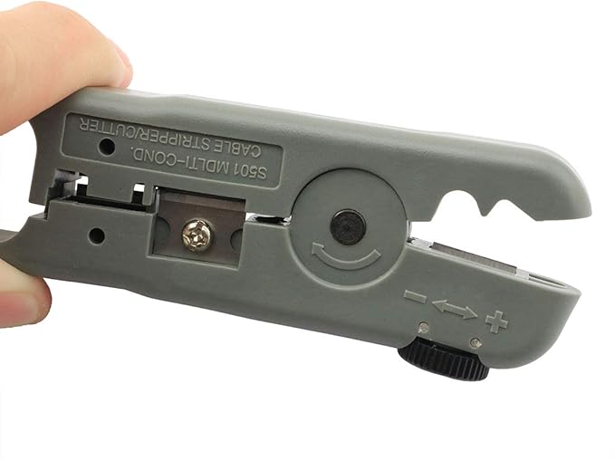 ZRM&E Coaxial Cable Stripper Rotary Stripper 180x56mm Manual Wire Stripper for All Kinds of Telephone Line and Network Cable