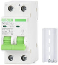12V-110V DC Miniature Circuit Breaker, 10 Amp 2 Pole Battery Breaker Protector for Solar PV System and RV, Thermal Magnetic Trip, DIN Rail Mount, Chtaixi DC Disconnect Switch B10