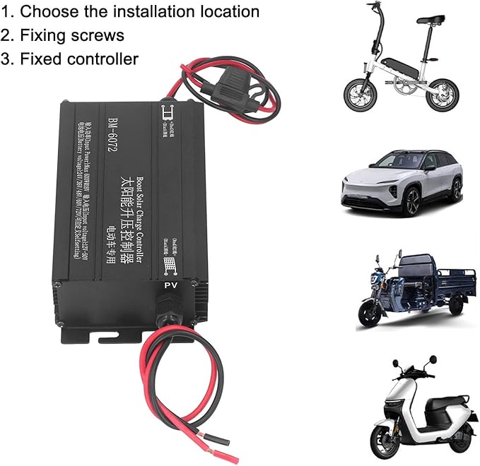Boost Solar Charging Controller, 600W MPPT Step Up Solar Charging Controller 12‑50V Input for 24V 36V 48V 60V 72V Batteries