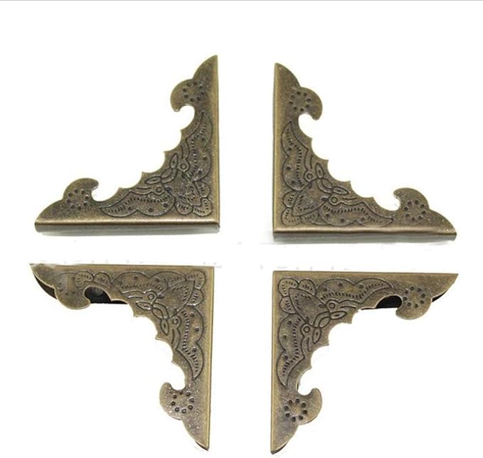30Pcs Metal Corner Protector, 40mm Corner Protectors, Cabinet Corner Protectors, Decorative Vintage Album Corner Protector, Corner Edge Cover for Book Menu Furniture Table Edge