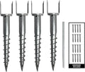 Ashman Ground Screw (4 Pack), No Dig, U-Model Screw in Post Stake - 27" Inch Long, Fits Standard 4x4 (3.5" X 3.5" Inch) Great for Mailbox Posts.
