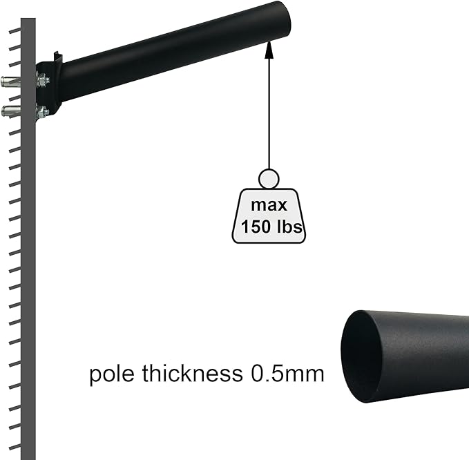 Light Pole Mount,Solar Lighting Mounting Bracket Extension Pole Kit Wall Black Metal Pipes Barn Lights Fixture Antenna Adaptor Outdoor Arm for Street Light,Wall Mounted Tire,Barn Lamp,Post Tree