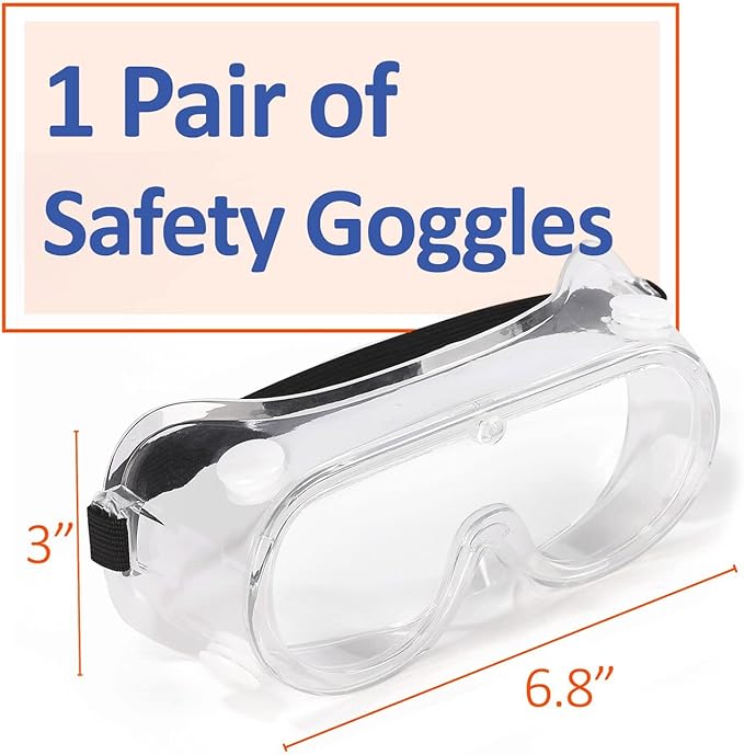 UNCO- Safety Goggles Over Glasses, Protective Goggles, Anti Fog, Work, Safety Glasses Over