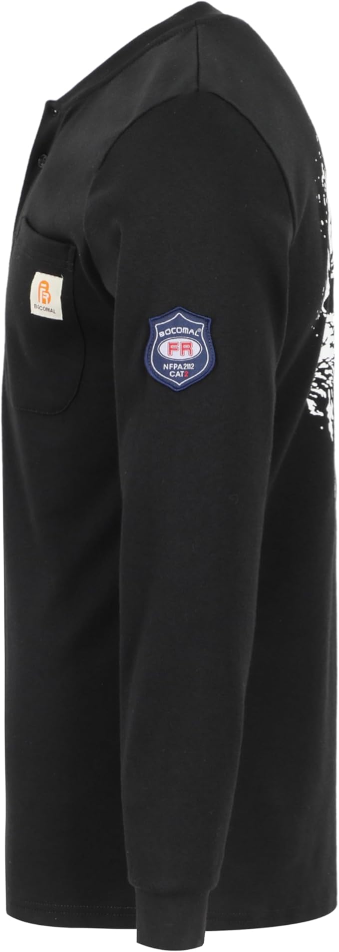 BOCOMAL FR Shirts Henley 7oz Midweight Fire Resistant Clothing NFPA2112 CAT2 Men's Flame Retardant Work Shirt