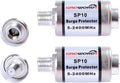 Coaxial Surge Lightning Protector for Coaxial TV Antenna and Satellite in-Line 75 Ohm 5-2500MHz, 2 Pack Hum/Buzz/Noise Eliminator,Low Loss (5-2400MHz)