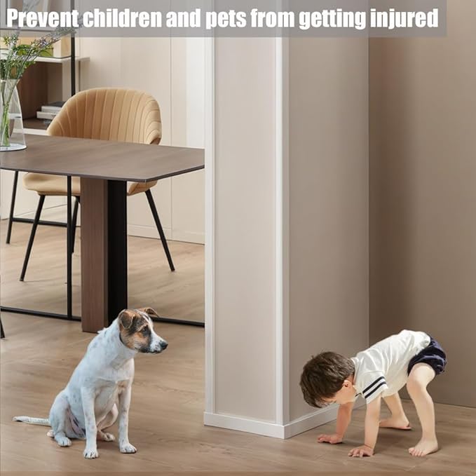 Clear Self-Adhesive Wall Corner Guards Walls Edge Protector & Corner Protectors for Wall, Furniture Corner, Door Easy to Install for Baby (10, 35.43‘’ x 1.2in)