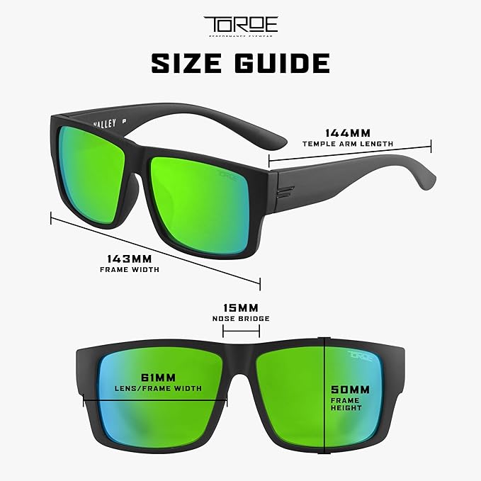 TOROE Z87+ Polarized Safety Sunglasses Matte Black TR90 Frame, ANSI Rated Lens