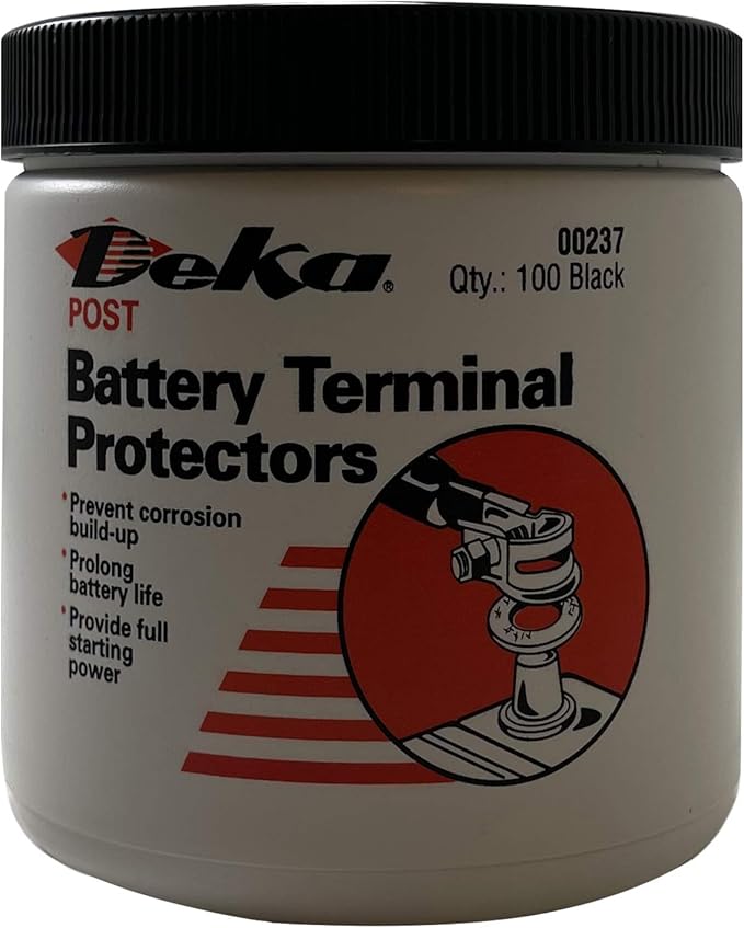 Sherco-Auto Black Battery Top Post Terminal Protectors - Anti Corrosion Washers - Jar of 100 - Made in USA