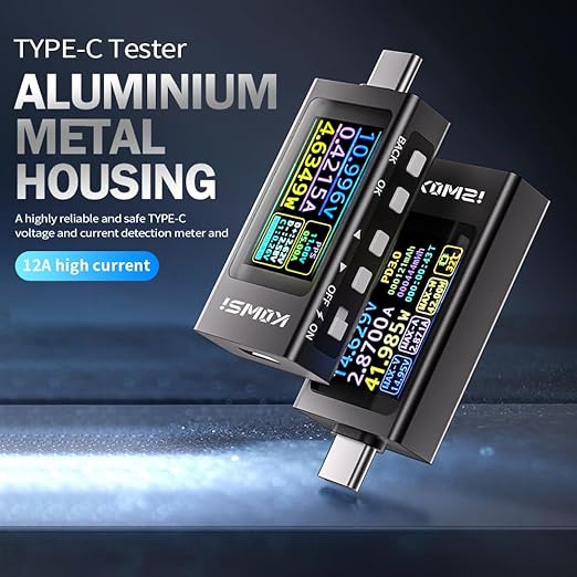Diymore USB C Tester USB C Power Meter Tester,Digital Multimeter with LCD Display,Digital Voltmeter Type C Voltage and Current Tester Fast Charging PD3.1 Protocol Testing,240W/40V/12A Capacity