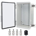 Waterproof Electrical Box, IP67 Junction Box Stainless Steel Latch Hinged Clear Cover Project Enclosure with Wall Bracket 11.1"x7.5"x5.5"