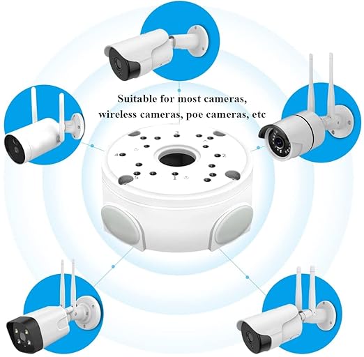 Metal Aluminum & Waterproof Junction Box Mount Bracket, Universal for Bullet Security Camera, Aluminum Waterproof Hide Cable Junction Box Compatible with Solar Panel, Fits Wall Ceiling