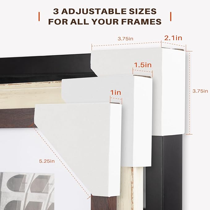 Golden State Art, Picture Frame Corner Protectors (Pack of 100), Fits 1", 1.5" and 2.1" Frames, Adjustable Cardboard Edges for Paintings, Cardboard Packing Corner for Shipping Art