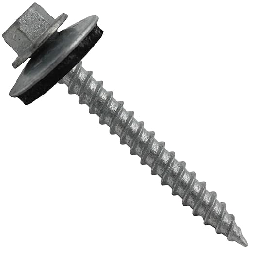 Metal ROOFING SCREWS: (250)12 x 2" ZINC/NO PAINT Hex ReGrip Sheet Metal Roof Screw. Sharp Point metal to wood siding screws.