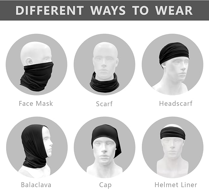 6 Pack Cooling Neck Gaiter Face Cover Mask Summer Breathable Dust UV Bandana Scarf for Men Women Fishing Running Cycling