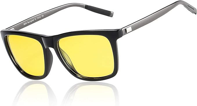 DUCO Polarized Night Vision Glasses for Men and Women Yellow Safety Driving Glasses with UV Protection and Anti Glare
