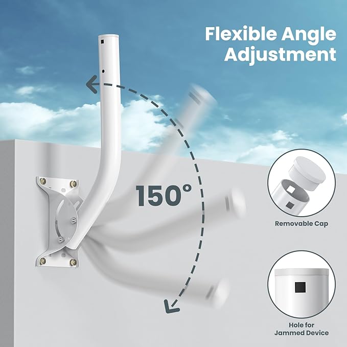 Ulna 19.68" Universal Antenna Mount - 2 Packs Wireless Bridge Bracket Reversible J Pole Mount, Heavy Duty Roof Mount for Outdoor Antenna WiFi Extender/Weather Station/Access Point/Satellite Dishes