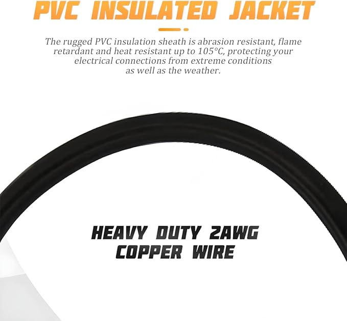 AICEL 4 AWG Battery Cables Set with Terminals, Pure Copper Battery Inverter Cables with 3/8 Inch Lugs, Power Wire (Positive and Negative) for Solar ATV RV Boat Automotive Marine Motorcycle (18")