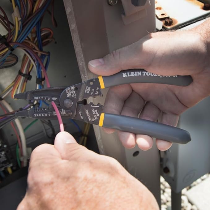 Klein Tools 1009 Multi Tool, Wire Stripper/Crimper/Wire Cutter, Made in USA, Long-Nose Multi-Purpose Electrician Tool