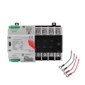 63Amp AC220V Automatic/Manual Transfer Switch 4P 50/60Hz, 4POLE 63A Mini ATS Solar Auto Dual Power Switch W2R for Home Generator, Din Rail Mount Cn Automatic Changeover Fast Transfe for,Rv,Lv Power