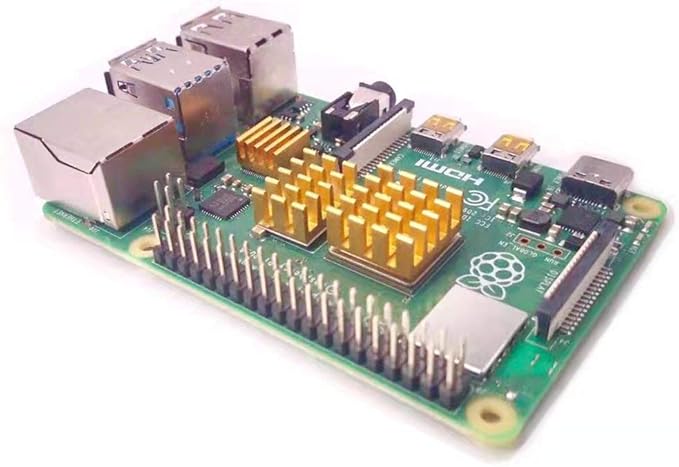 Easycargo 20pcs Raspberry Pi Heatsink Kit Aluminum + Copper + Thermal Conductive Adhesive Tape for Cooling Cooler Raspberry Pi 5 4 3B+ 3 (Multicolored 20pcs)