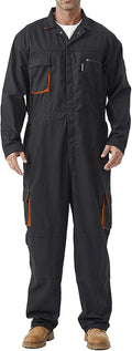 Men's Work Coverall Long Sleeves Overalls Mechanics Coveralls Workwear Jumpsuit with Multi Pockets