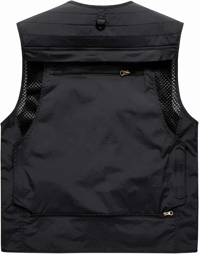 M2C Mens Hooded Mesh Multiple Pockets Traveling Vest